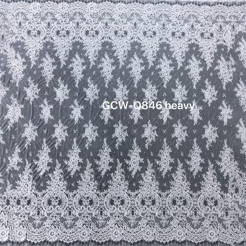 GCW-Q846 | Transitioning Medallion Cord Lace Collection | Heavy & Light 3D Embossed Bridal Fabric